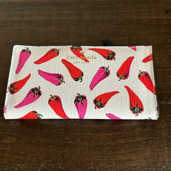 kate spade Handbags - Kate Spade Stacy Hot Pepper Printed Snap Wallet